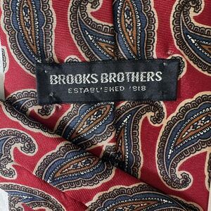 Vintage Brooks Brothers Men's Burgundy Red Paisley Silk Necktie